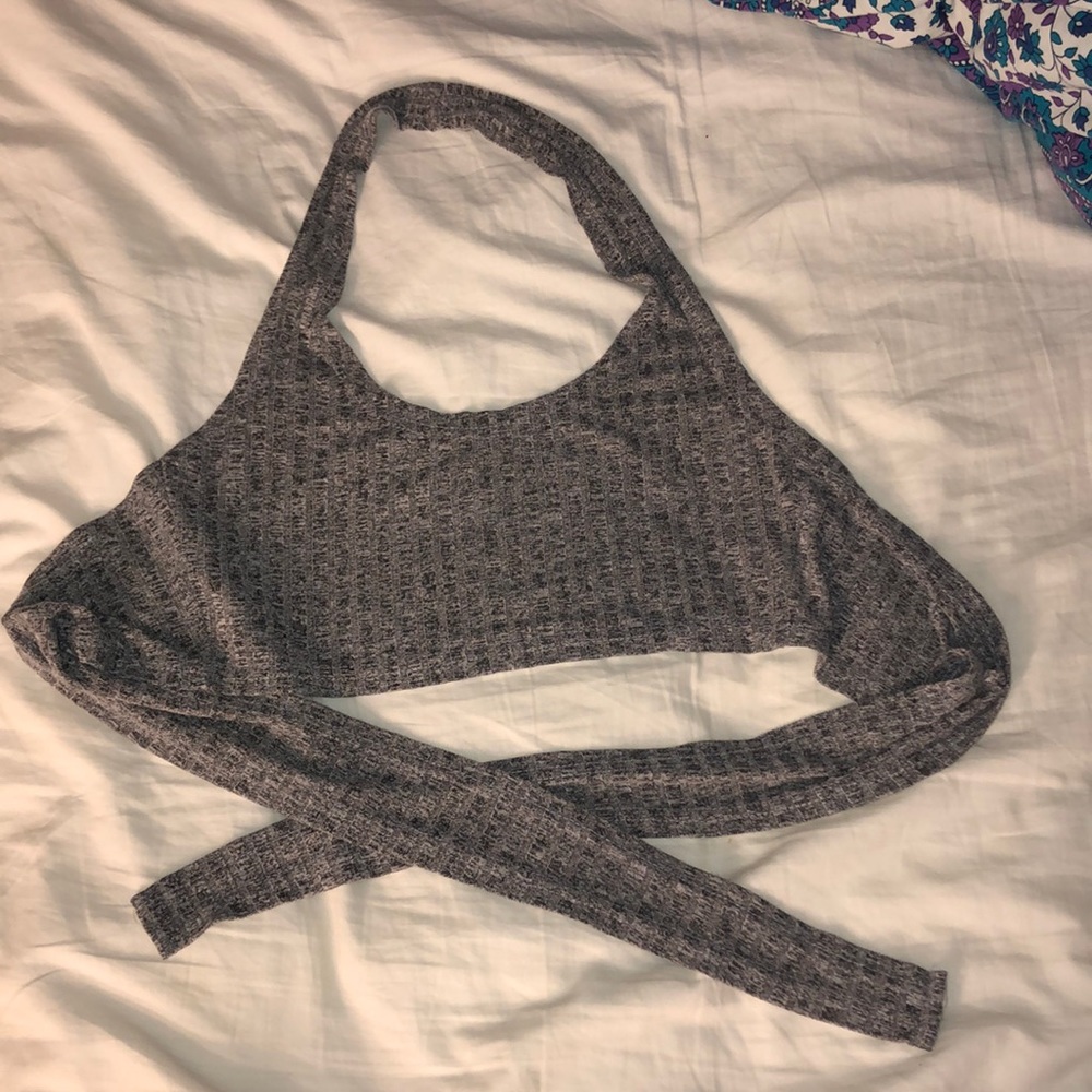 Gray crop top